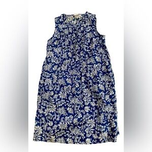 Elegant Blue and White Floral Midi Dress